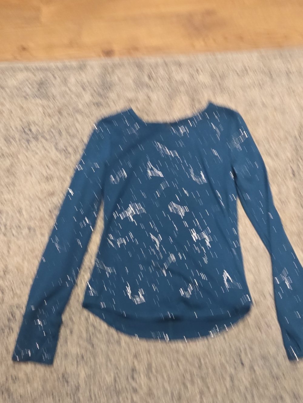 Teal Long Sleeve Sequin Star Constellation Top